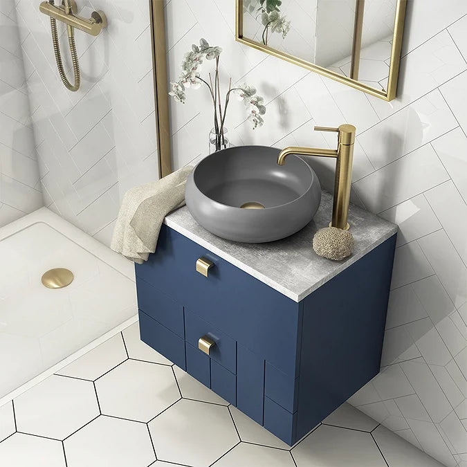 Arezzo Round Brushed Brass High Rise Mono Basin Mixer Tap