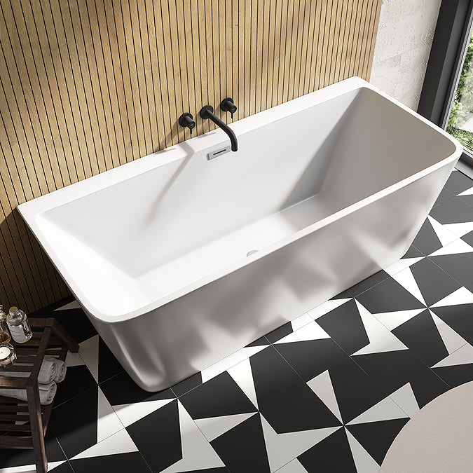 Orion Back To Wall Modern Square Bath (1700 x 735mm)