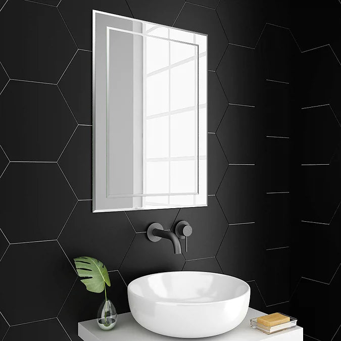 Trafalgar 500 x 700mm Rectangular Bevelled Bathroom Mirror