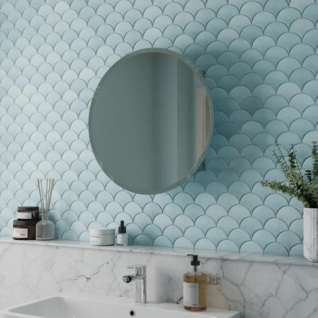 Vale Designs Acier Round Door Stainless Steel Mirror Cabinet 600 x 600mm