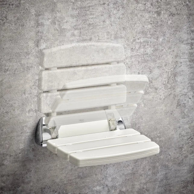 Mira Folding Shower Seat - White & Chrome 2.1536.129