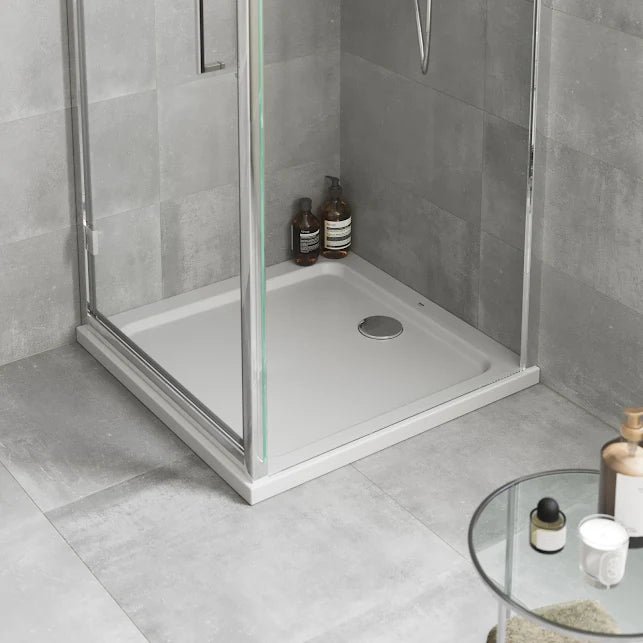 Mira Flight Low Profile 760 x 760mm Stone Resin Square Shower Tray with Waste