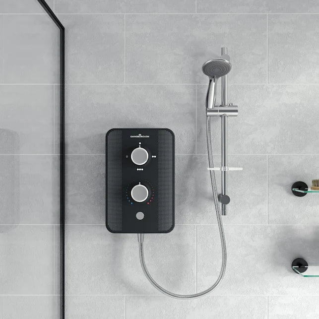Gainsborough Slim Duo Electric Shower Piano Black 8.5kw - GSDPB85