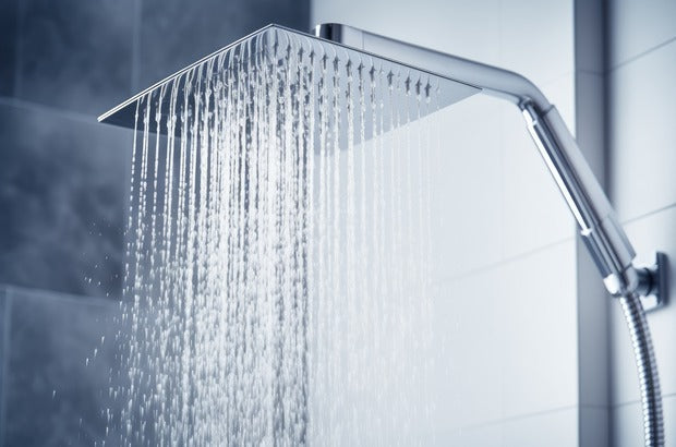 Shower heads, arms and rails