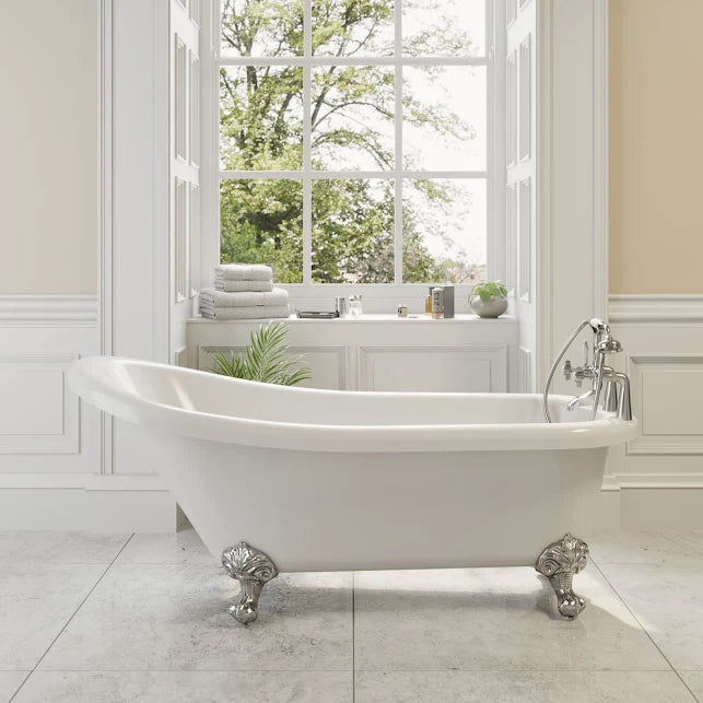 Park Lane Buxton Freestanding 1550 x 750mm Roll Top Bath With Ball Feet