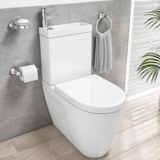 Affine Bordeaux 2-in-1 Close Coupled Toilet With Sink On Top - Tap & Waste Incl