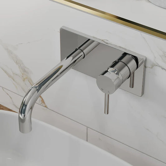 Merano Ortana Wall Mounted Basin Mixer Tap - Chrome