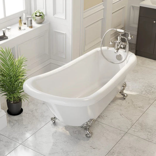 Park Lane Buxton Freestanding 1550 x 750mm Roll Top Bath With Ball Feet