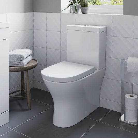 Ceramica Arles Rimless Close Coupled Back to Wall Toilet & Soft Close Seat